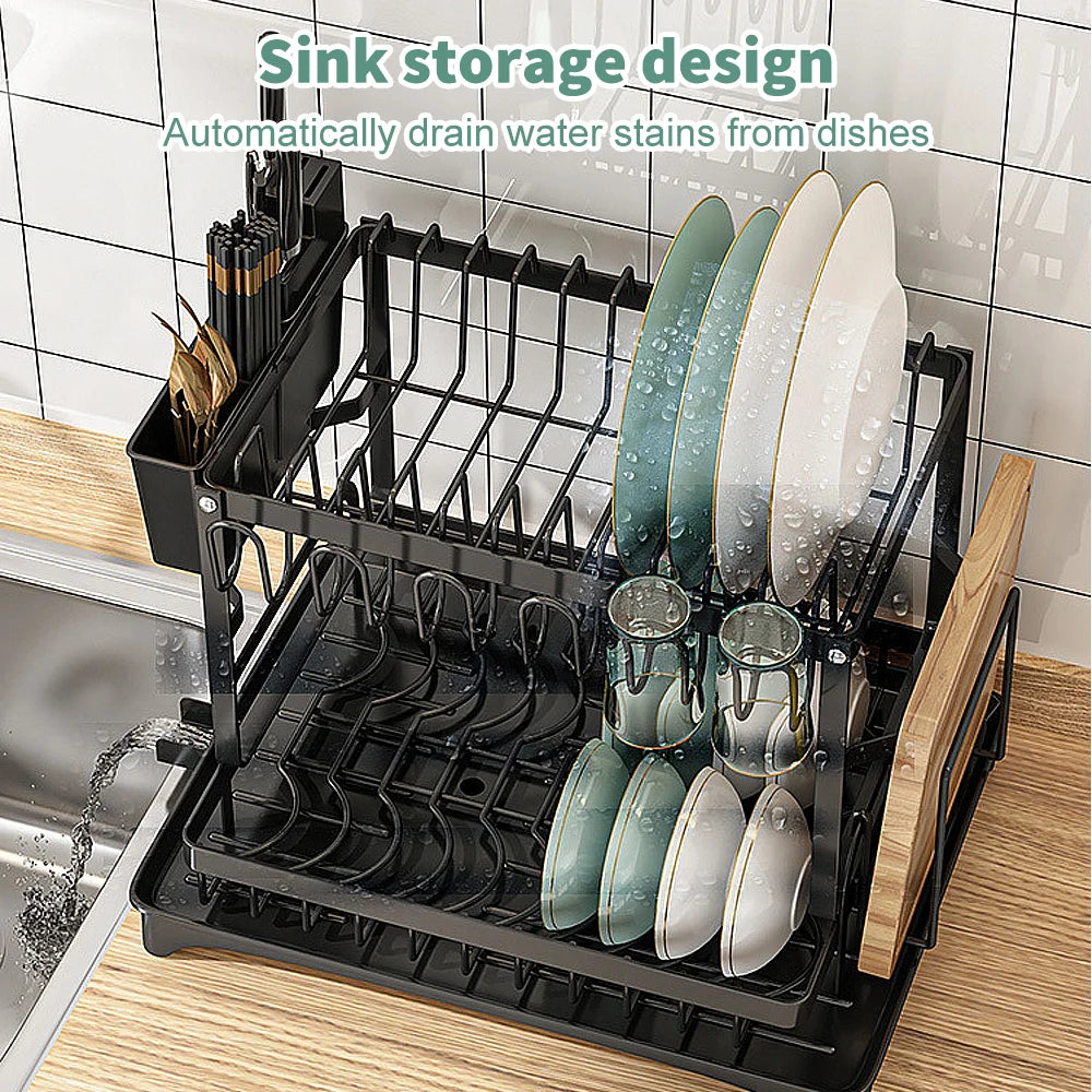 DryFlow™ 2-Tier Dish Drying Rack