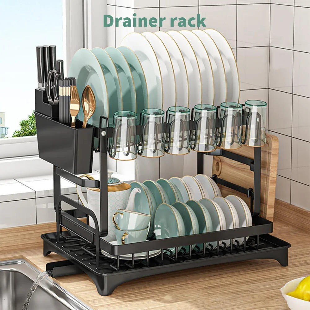 DryFlow™ 2-Tier Dish Drying Rack