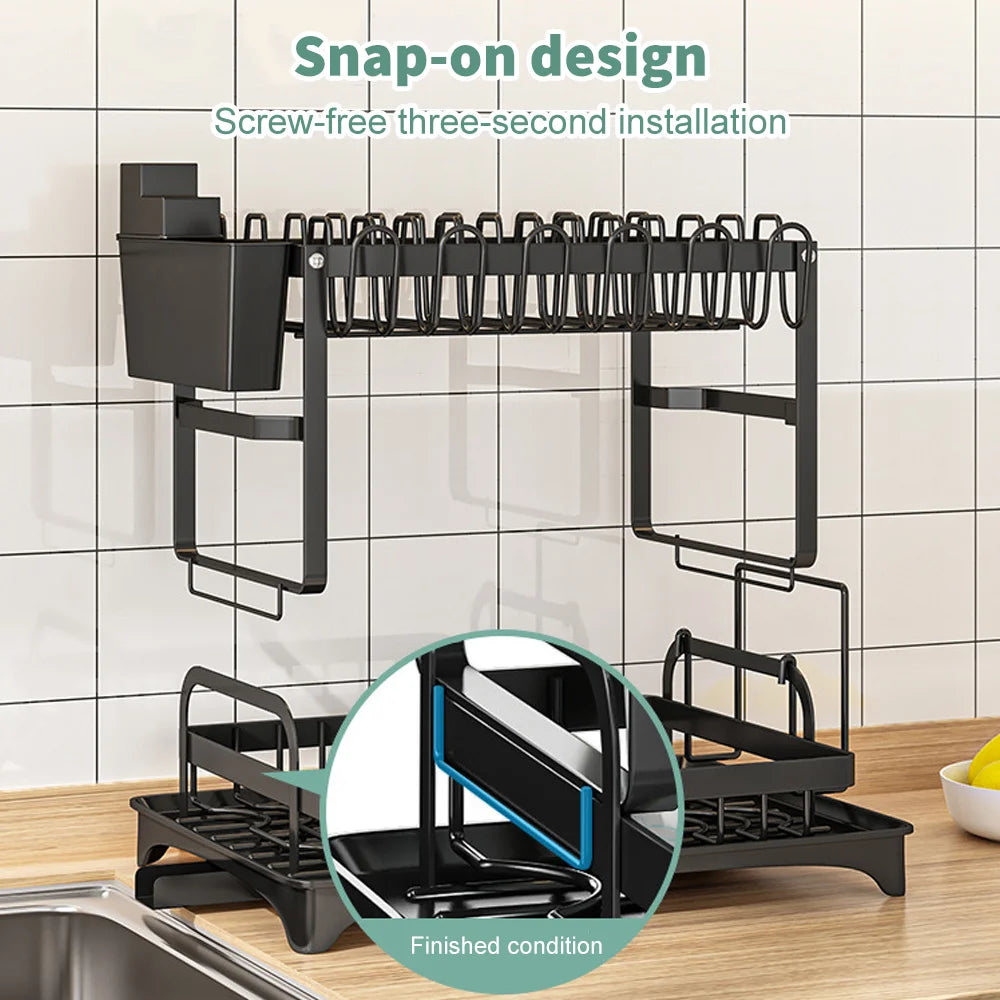 DryFlow™ 2-Tier Dish Drying Rack