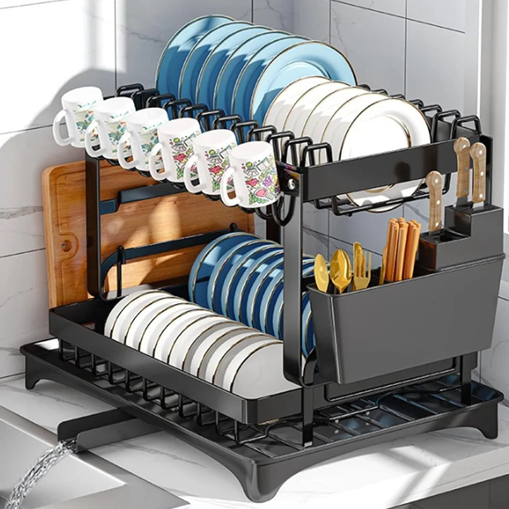 DryFlow™ 2-Tier Dish Drying Rack